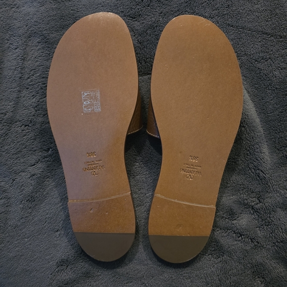 Valentino Garavani Women Brown Slides with V Gold Logo Size 8.5 - Picture 11 of 16